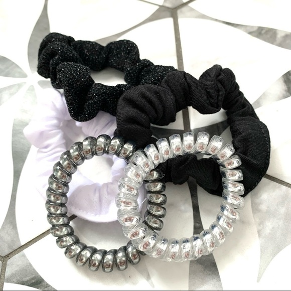 Phone Cord Hair Ties - Set of 5 ‘Metallics’ - Picture 5 of 7